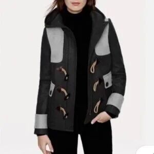 NWT J.Crew Colorblock Duffle Toggle Wool Preppy Coat 0